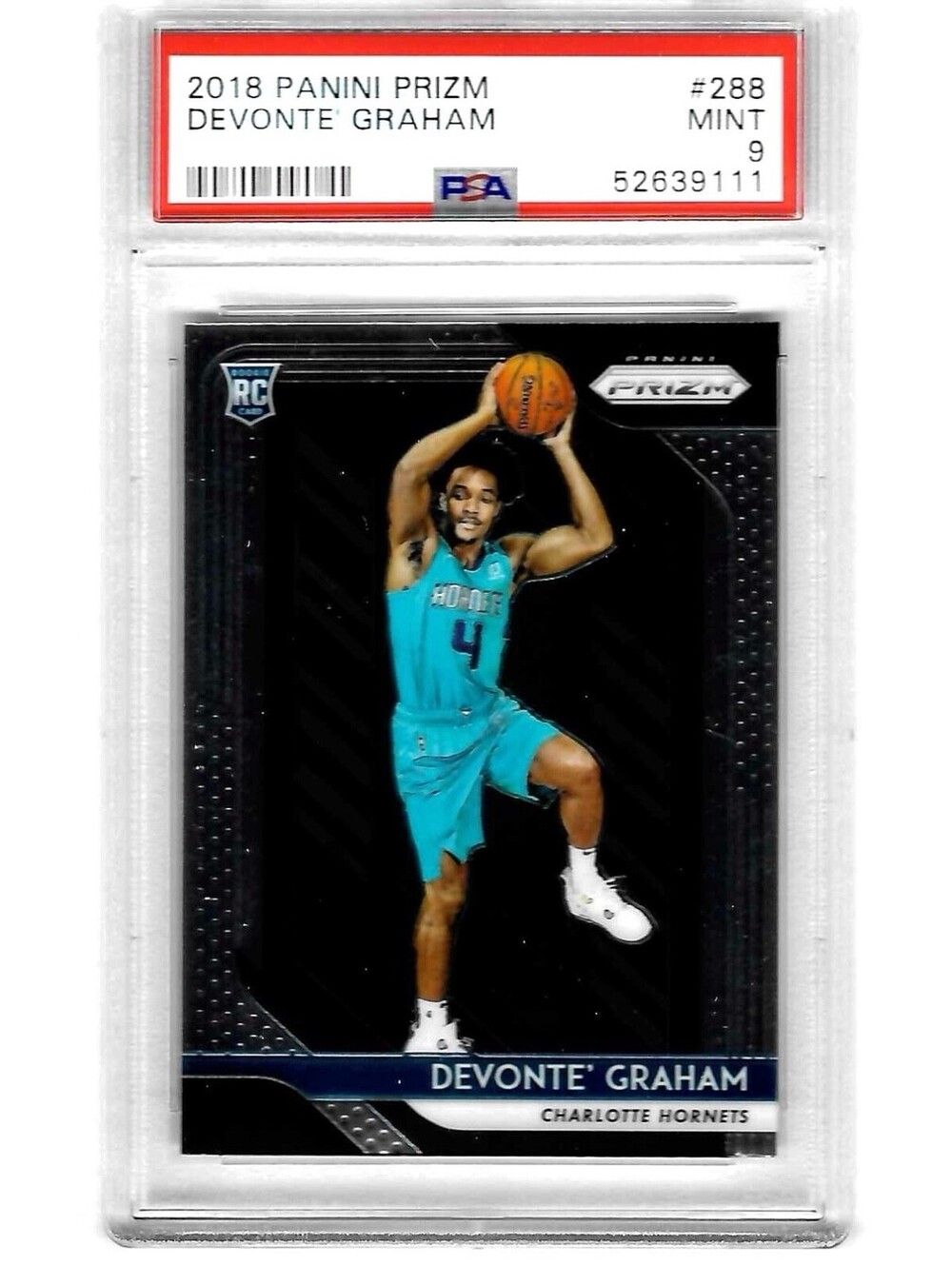 2018 Panini Prizm #288 Devonte' Graham Rookie RC PSA 9 Mint Charlotte Hornetts